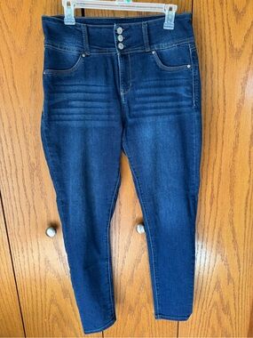 Wallflower Women's High Rise Dark Blue Stretch Jeans